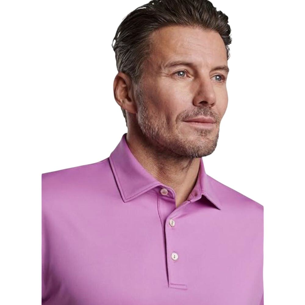 Peter Millar Men's Solid Performance Jersey Classic Polo Purple Valencia XL